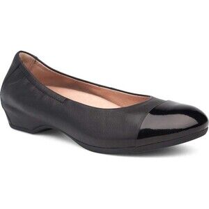 Dansko Lisanne Ballet Flat EU‎ 37 6.5-7 Black Slip On Comfort Minimalist